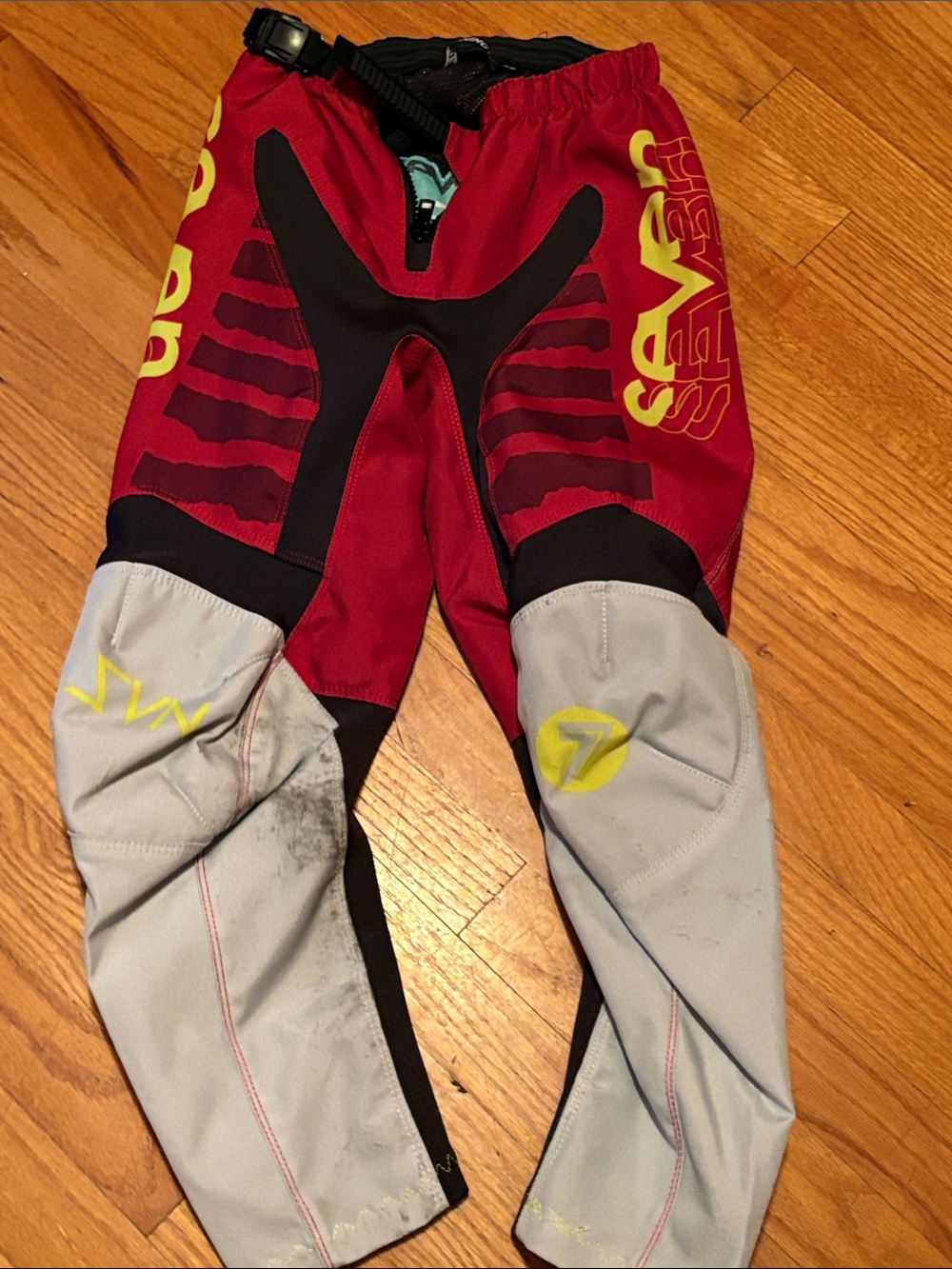 Seven7 Kids Red and Light Gray Motocross / bmx racing pant youth 26